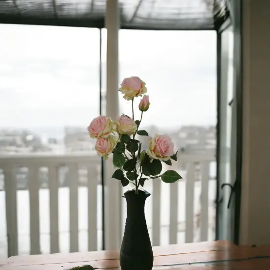 Pink & Green Rose Spray: Set of 12, 27-Inch, Silk Roses by Floral Home&reg; {5}