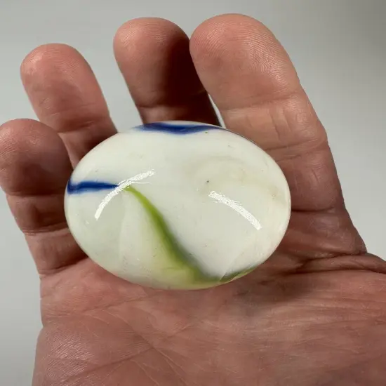 Toe Breaker 50mm (2") GLORY Green/Blue/Red Swirl Marbles glass Toebreaker HUGE {4}