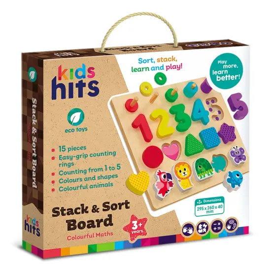 Kids Hits Colorful Maths - Stack and Sort Board for Fun Learning {4}
