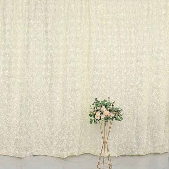 8x8 Satin Rosette Wedding Backdrop Ivory {1}
