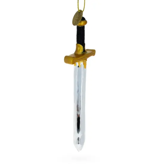 Shiny Sword Glass Christmas Ornament {1}