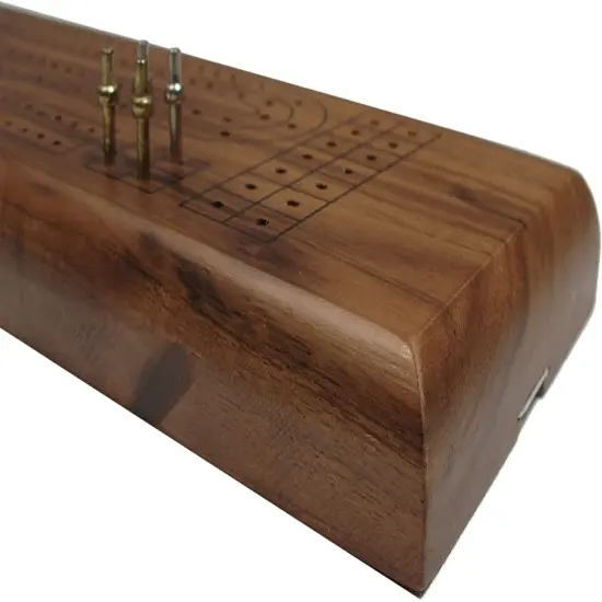 WE Games Classic Cribbage Set - Solid Wood Continuous 2 Track Board with Metal Pegs {2}