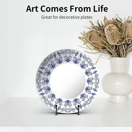 Kruodop 3 Pack Plate Stands for Display, 4 Inch Plate Holder Display Stand, Metal Frame Holder Stands for Book, Pictures, Photo Easel, Tabletop Art {4}