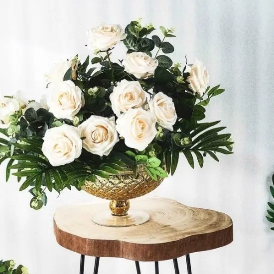 Brown Black 18-Inch Natural Wood Slice ROUND END TABLE Metal Legs {3}