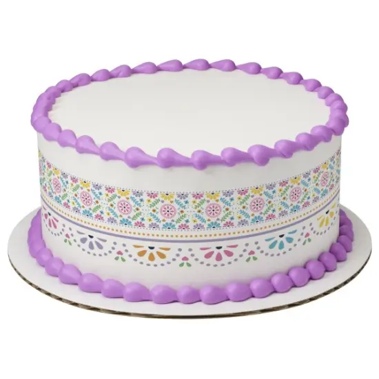 Talavera Inspired Pattern Edible Cake Topper Image Strips {1}