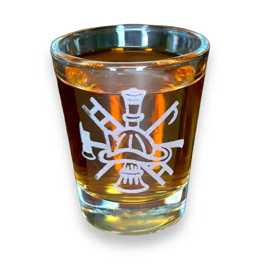 2oz Firefighter Emblem Shot glass {1}