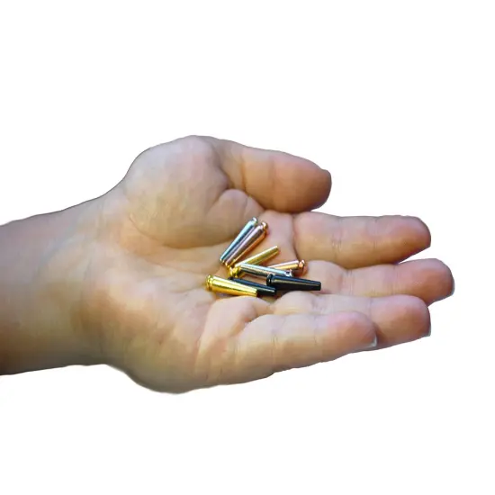 WE Games Premium Tapered Easy Grip Cribbage Pegs - Set of 90 (Brass, Chrome, Black Metal) {5}