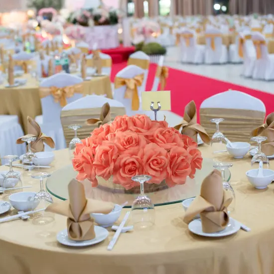 Peach Rose Picks: Set of 100, 8" Stems, 3" Wide, Silk Flowers, Floral Home by Artificial Flowers {5}