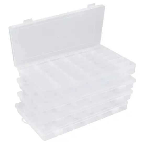 4 Pieces Bead Organizer 36 GridsClear Plastic Parts Organizer Box 3600 Tackle Box Craft Storage Compartment Divided Container {2}