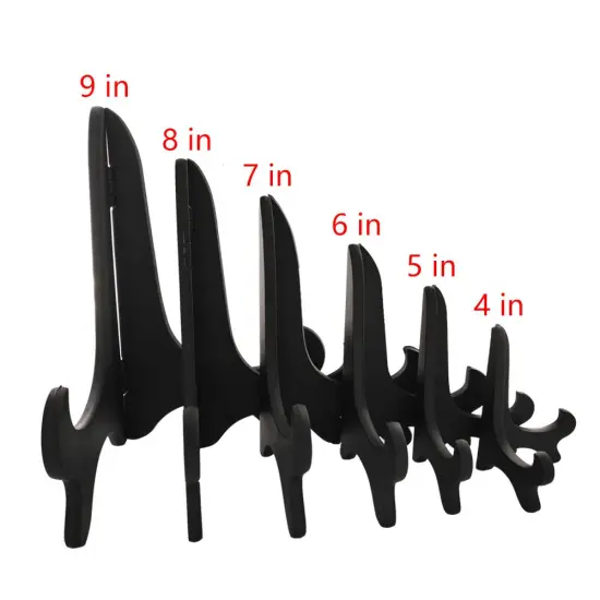 Artliving Black 4" Wood-Like Plastic Easels Plate Display Stands Picture Frame Stand Holder-Set of 4 {2}