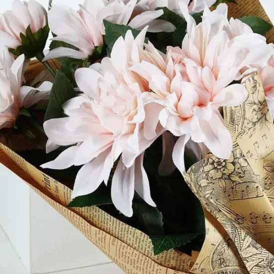 2 pcs 30-Inch Dahlia Spray Stems Silk Artificial Flowers White {3}