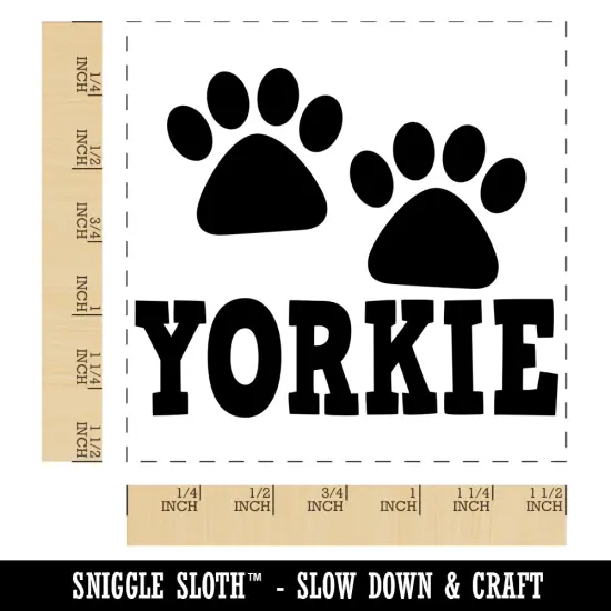 Yorkie Yorkshire Terrier Dog Paw Prints Fun Text Self-Inking Rubber Stamp Ink Stamper Black {1}