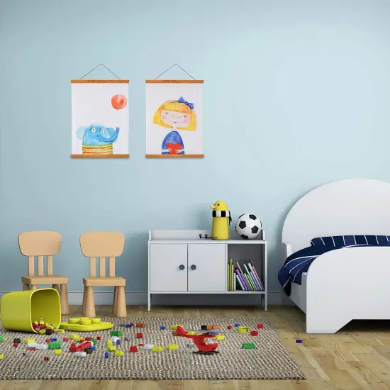 WITCOLOR 2 Pack Magnetic Poster Hanger Frame, 8x10 8x12 8x20 Poster Frames Wood Wooden Magnet Hanging Kit for Walls Print Poster Canvas Artwork Diamond Painting {2}