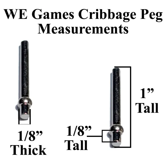 WE Games Mini Travel Cribbage Set - Nautical Print - Solid Wood 2 Track Board with Swivel Top and Storage for Cards and Metal Pegs {3}