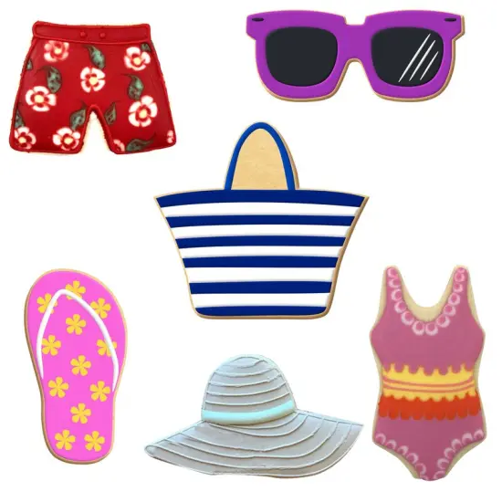 Beach Cookie Cutters 6 Pc Set. USA Tin Plate Steel - By CookieCutter.Com {2}