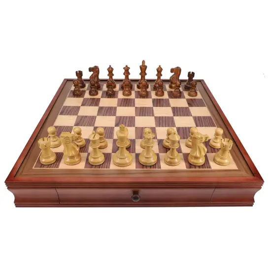 WE Games Weighted English Chess Set, 19 in. Board with Storage, 3.5 in King {2}