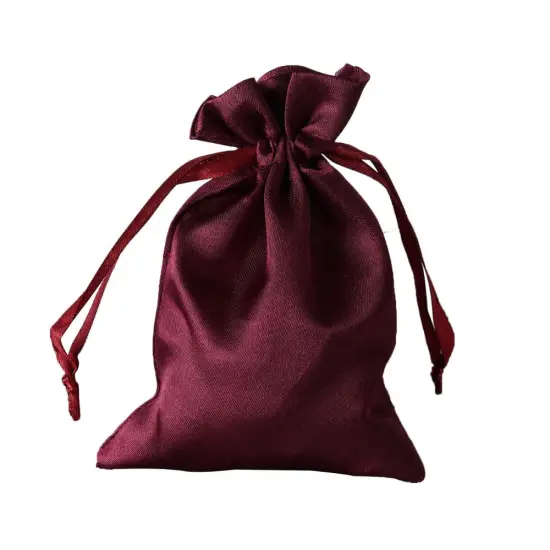 60 pcs 4x6 Satin Favor Drawstring Bags Eggplant purple {1}
