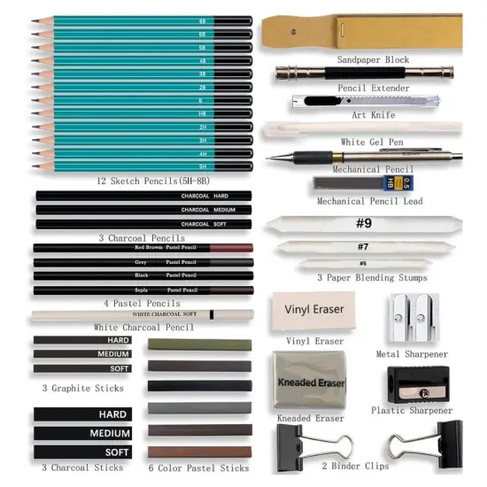 50 Pcs Professional Drawing Artist Pencils {2}