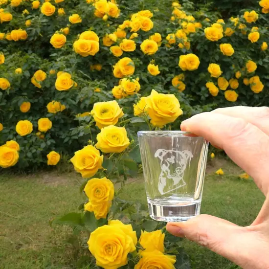 2oz Pit bull dog puppy Shot Glass {3}