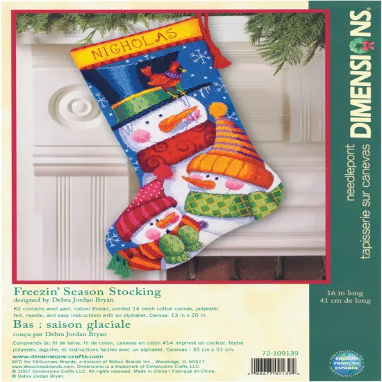 Dimensions Stocking Needlepoint Kit 16" Long-Freezin' Season Stitched Wool & Thread {1}