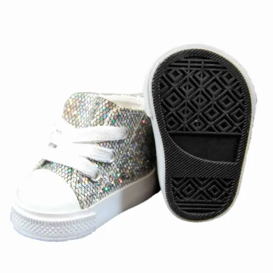 The Queen's Treasures 18 Inch Doll Silver Sparkle Sneakers and Shoe Box {2}