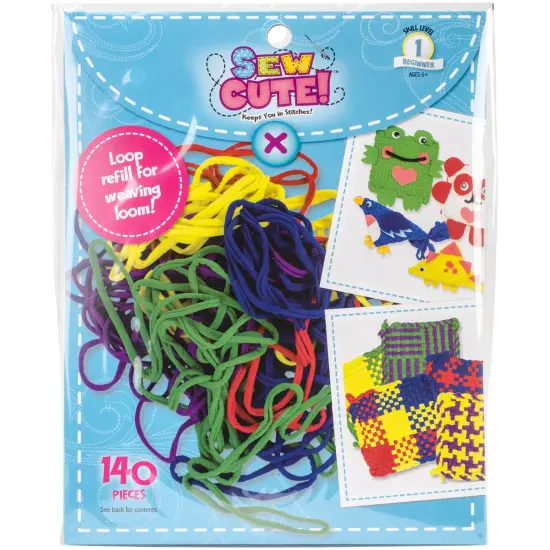 Colorbok Sew Cute! Loom Loop Refill Kit-Primary {1}