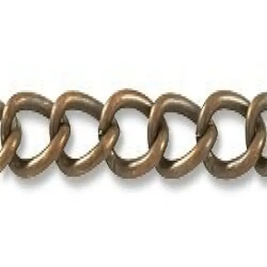 Wide Curb Link Chain 5.5mm Antique Copper Plated (Priced per Foot) - {2}