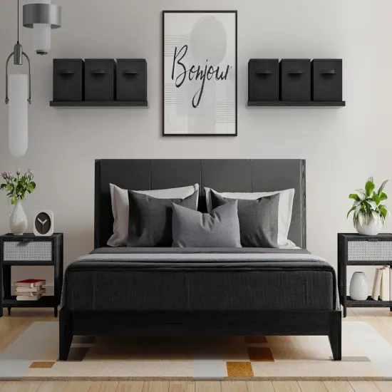 Sorbus 6 Pack 11 Inch Foldable Storage Cubes with Handles- for Organizing Home, Shelves, Nursery, Playroom, Closet and More Black {8}