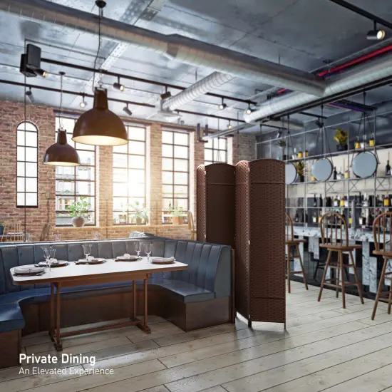 Sorbus 4 Panel Room Divider Panel, 6 ft. Tall Extra Wide Double Hinged Panels - Folding Privacy Screens Chocolate {6}