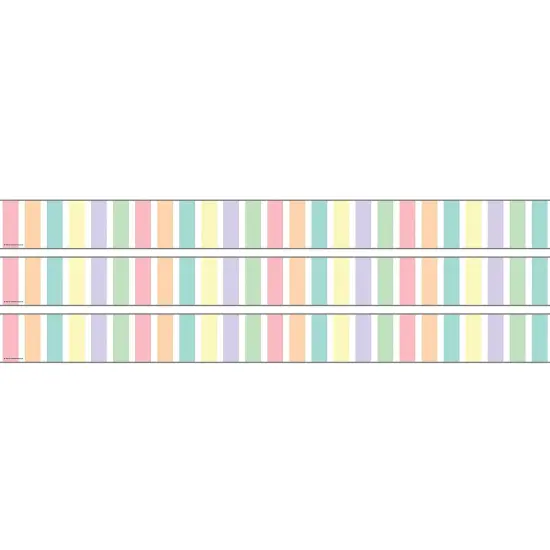 Pastel Pop Stripes Straight Rolled Border Trim, 50 Feet, 3 Rolls {1}
