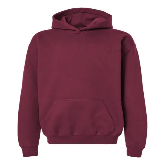 Gildan&reg; Softstyle Youth Midweight Hooded Sweatshirt Maroon {1}
