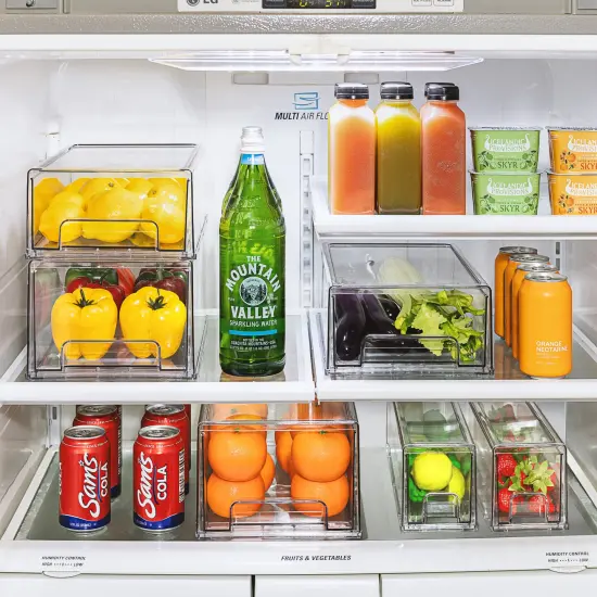 Sorbus 2 Pack Small Clear Stackable Pull-Out Drawers - Organization and Storage Containers for Kitchen, Pantry, Bathroom and More {2}