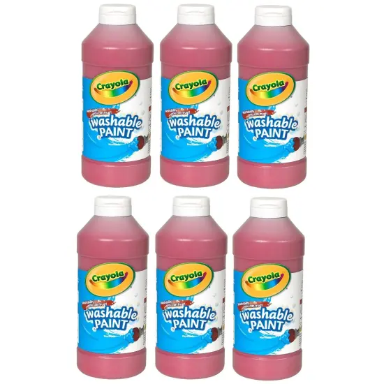 Washable Paint, Red, 16 oz. Bottles, Pack of 6 {1}