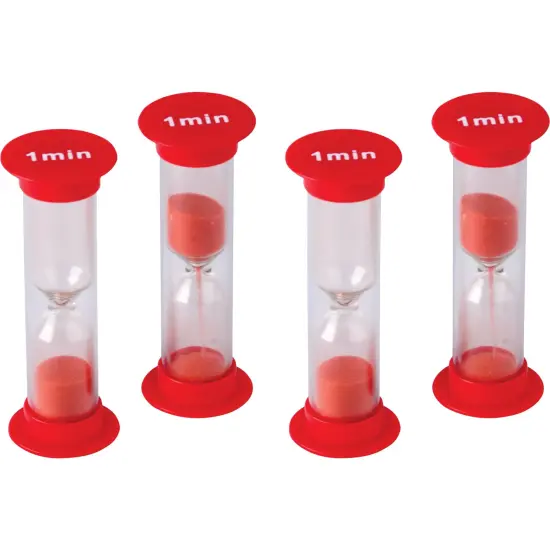 Sand Timer, Mini, 1 Minute, 4 Per Pack, 6 Packs {2}