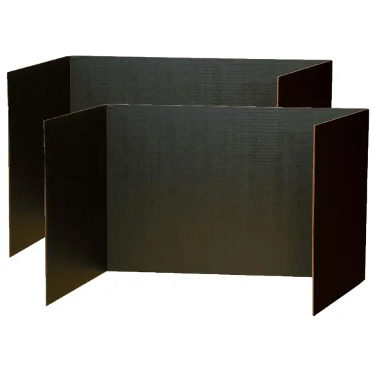 Privacy Boards, Black, 48" x 16", 4 Per Pack, 2 Packs {1}