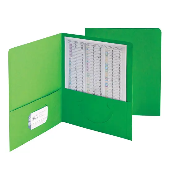 Two-Pocket Heavyweight Folder, Up to 100 Sheets, Letter Size, Green, Pack of 25 {1}