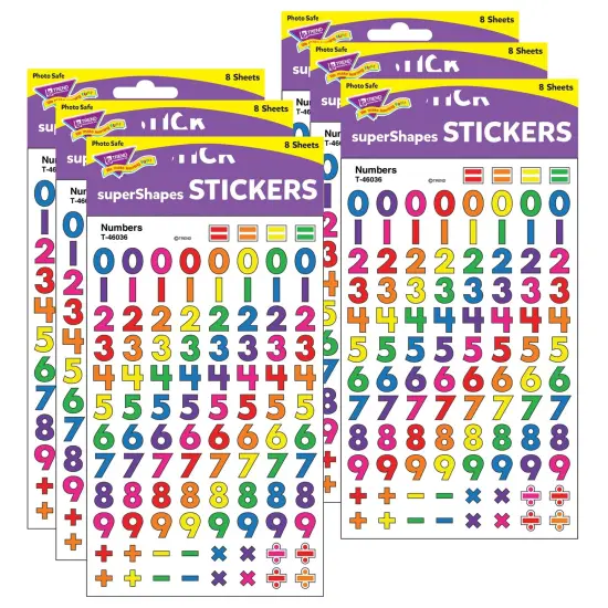 Numbers superShapes Stickers, 800 Per Pack, 6 Packs {1}