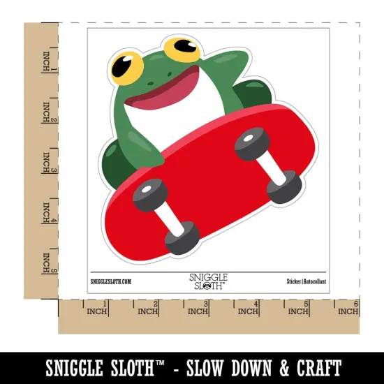 Rad Frog on Skateboard Waterproof Vinyl Phone Tablet Laptop Water Bottle Sticker Set - 5 Pack {1}