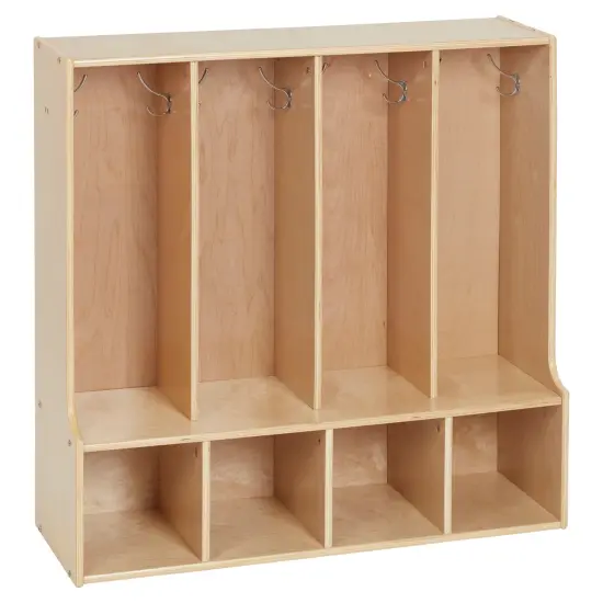 Streamline 4-Section Toddler Coat Locker with Bench White Wash {7}