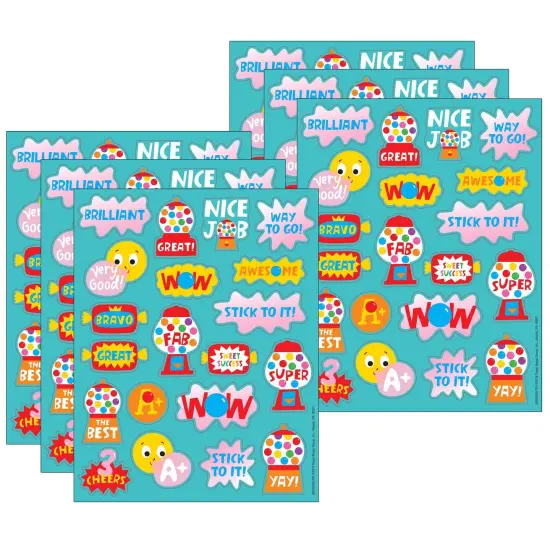 Bubblegum Scented Stickers, 80 Per Pack, 6 Packs {1}