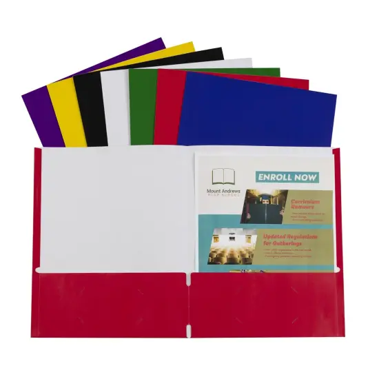 Paper Portfolio Without Prongs, Assorted, Pack of 100 {1}