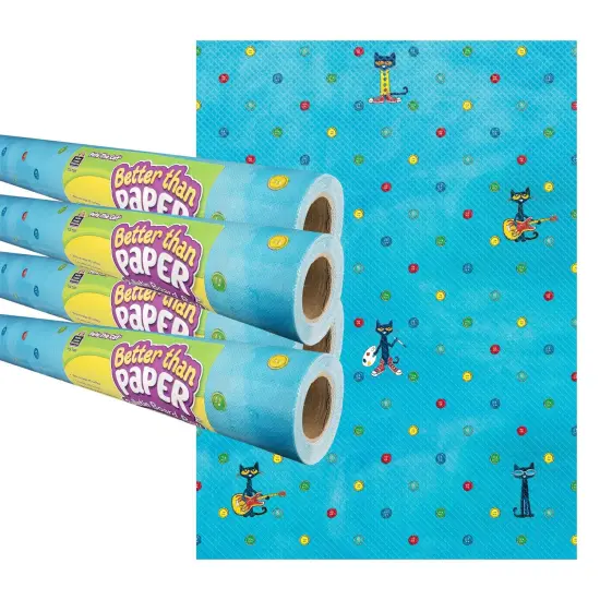 Pete the Cat Better Than Paper Bulletin Board Roll, 4' x 12', Pack of 4 {1}