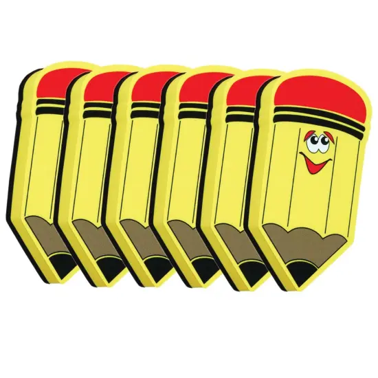 Magnetic Whiteboard Eraser, Pencil, Pack of 6 {1}