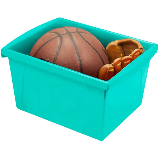 4 Gallon Classroom Storage Bin, Teal, Pack of 3 {5}