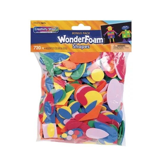 WonderFoam&reg; Shapes, Assorted Sizes, 720 Pieces Per Pack, 3 Packs {2}