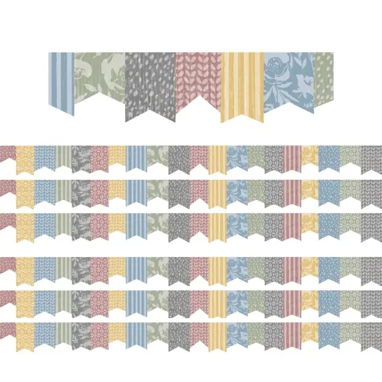 Classroom Cottage Pennants Die-Cut Border Trim, 35 Feet Per Pack, 6 Packs {1}