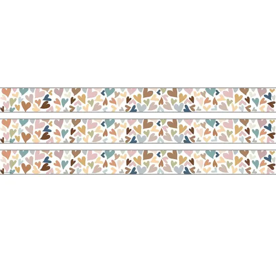 Everyone Is Welcome Hearts Straight Rolled Border Trim, 50 Feet, 3 Rolls {1}