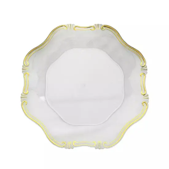24 CLEAR GOLD 13" Round Elegant Charger Plates Wedding Dinner {1}