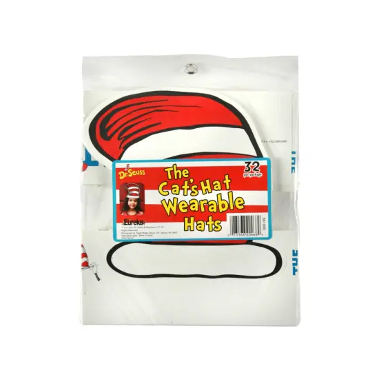 Dr. Seuss&trade; Cat's Hat Wearable Cut Out Hats, 32 Per Pack, 2 Packs {3}