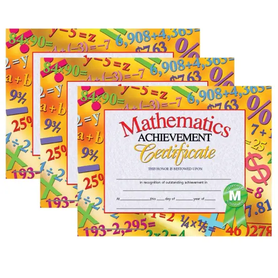 Mathematics Achievement Certificate, 30 Per Pack, 3 Packs {1}